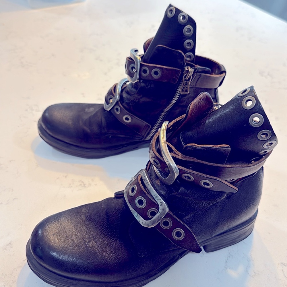 A.S. 98 women’s black combat boot - Picture 2 of 6